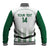 Custom Saudi Arabia Football Baseball Jacket Go Green Falcons Sporty - White Version - Wonder Print Shop