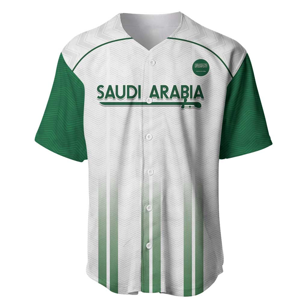 Custom Saudi Arabia Football Baseball Jersey Go Green Falcons Sporty - White Version - Wonder Print Shop