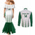 Custom Saudi Arabia Football Couples Matching Mermaid Dress and Long Sleeve Button Shirt Go Green Falcons Sporty - White Version