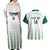 Custom Saudi Arabia Football Couples Matching Off Shoulder Maxi Dress and Hawaiian Shirt Go Green Falcons Sporty - White Version - Wonder Print Shop