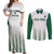 Custom Saudi Arabia Football Couples Matching Off Shoulder Maxi Dress and Long Sleeve Button Shirt Go Green Falcons Sporty - White Version - Wonder Print Shop