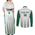 Custom Saudi Arabia Football Couples Matching Off Shoulder Maxi Dress and Long Sleeve Button Shirt Go Green Falcons Sporty - White Version - Wonder Print Shop