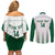 Custom Saudi Arabia Football Couples Matching Off Shoulder Short Dress and Long Sleeve Button Shirt Go Green Falcons Sporty - White Version - Wonder Print Shop