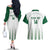 Custom Saudi Arabia Football Couples Matching Off The Shoulder Long Sleeve Dress and Hawaiian Shirt Go Green Falcons Sporty - White Version - Wonder Print Shop