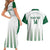 Custom Saudi Arabia Football Couples Matching Short Sleeve Bodycon Dress and Hawaiian Shirt Go Green Falcons Sporty - White Version - Wonder Print Shop