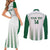 Custom Saudi Arabia Football Couples Matching Short Sleeve Bodycon Dress and Long Sleeve Button Shirt Go Green Falcons Sporty - White Version - Wonder Print Shop