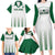 Custom Saudi Arabia Football Family Matching Long Sleeve Bodycon Dress and Hawaiian Shirt Go Green Falcons Sporty - White Version - Wonder Print Shop