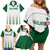 Custom Saudi Arabia Football Family Matching Off Shoulder Short Dress and Hawaiian Shirt Go Green Falcons Sporty - White Version - Wonder Print Shop