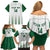 Custom Saudi Arabia Football Family Matching Off Shoulder Short Dress and Hawaiian Shirt Go Green Falcons Sporty - White Version - Wonder Print Shop