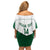 Custom Saudi Arabia Football Family Matching Off Shoulder Short Dress and Hawaiian Shirt Go Green Falcons Sporty - White Version - Wonder Print Shop