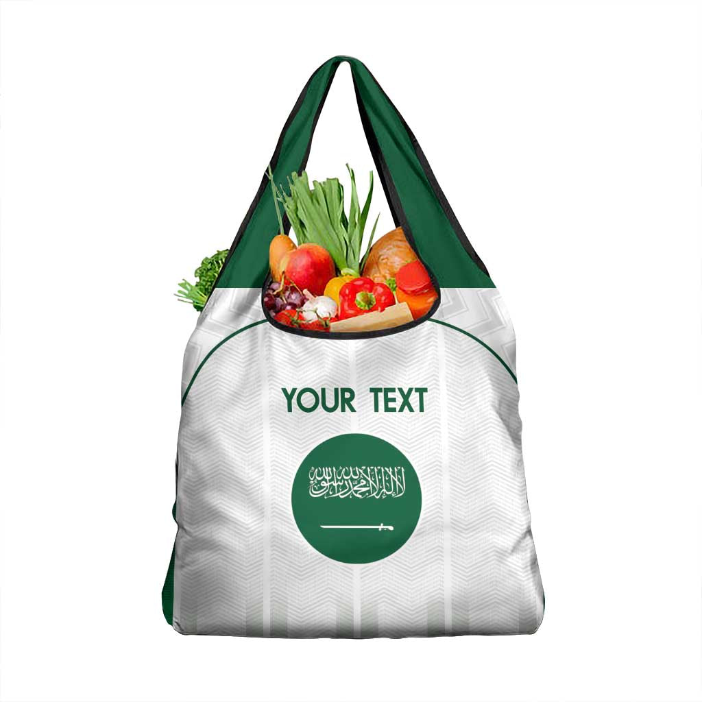 Custom Saudi Arabia Football Grocery Bag Go Green Falcons Sporty - White Version