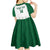 Custom Saudi Arabia Football Kid Short Sleeve Dress Go Green Falcons Sporty - White Version - Wonder Print Shop