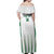 Custom Saudi Arabia Football Off Shoulder Maxi Dress Go Green Falcons Sporty - White Version - Wonder Print Shop