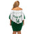 Custom Saudi Arabia Football Off Shoulder Short Dress Go Green Falcons Sporty - White Version - Wonder Print Shop