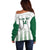 Custom Saudi Arabia Football Off Shoulder Sweater Go Green Falcons Sporty - White Version - Wonder Print Shop