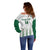 Custom Saudi Arabia Football Off Shoulder Sweater Go Green Falcons Sporty - White Version - Wonder Print Shop