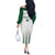 Custom Saudi Arabia Football Off The Shoulder Long Sleeve Dress Go Green Falcons Sporty - White Version - Wonder Print Shop