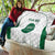 Custom Saudi Arabia Football Quilt Go Green Falcons Sporty - White Version