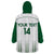 Custom Saudi Arabia Football Wearable Blanket Hoodie Go Green Falcons Sporty - White Version - Wonder Print Shop