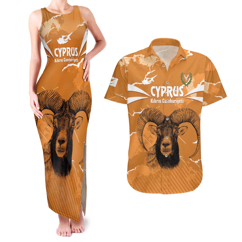 Persionalized Cyprus Independence Day Couples Matching Tank Maxi Dress and Hawaiian Shirt Kbrs Cumhuriyeti Grunge Vibes - Wonder Print Shop