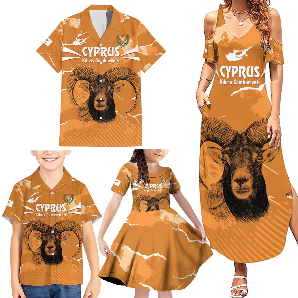 Persionalized Cyprus Independence Day Family Matching Summer Maxi Dress and Hawaiian Shirt Kbrs Cumhuriyeti Grunge Vibes - Wonder Print Shop