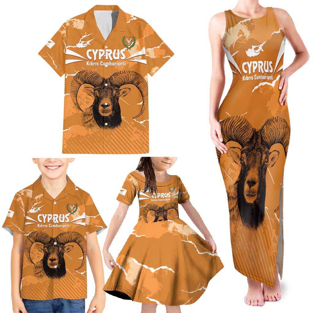 Persionalized Cyprus Independence Day Family Matching Tank Maxi Dress and Hawaiian Shirt Kbrs Cumhuriyeti Grunge Vibes - Wonder Print Shop