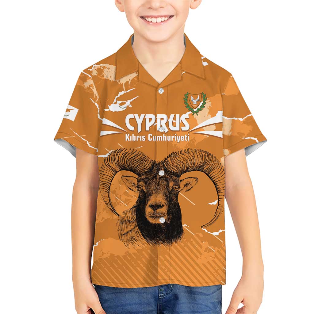 Persionalized Cyprus Independence Day Kid Hawaiian Shirt Kbrs Cumhuriyeti Grunge Vibes - Wonder Print Shop