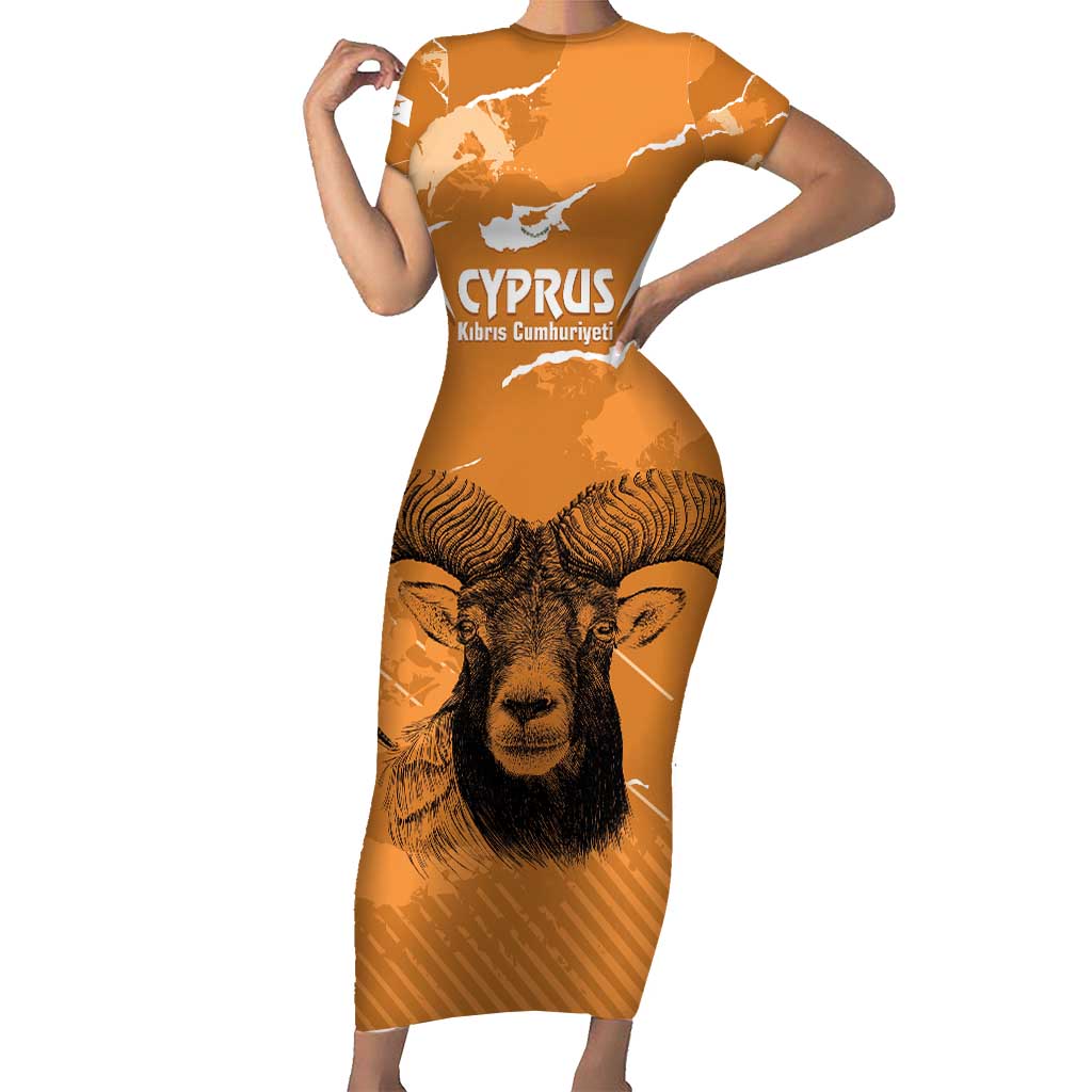 Persionalized Cyprus Independence Day Short Sleeve Bodycon Dress Kbrs Cumhuriyeti Grunge Vibes - Wonder Print Shop