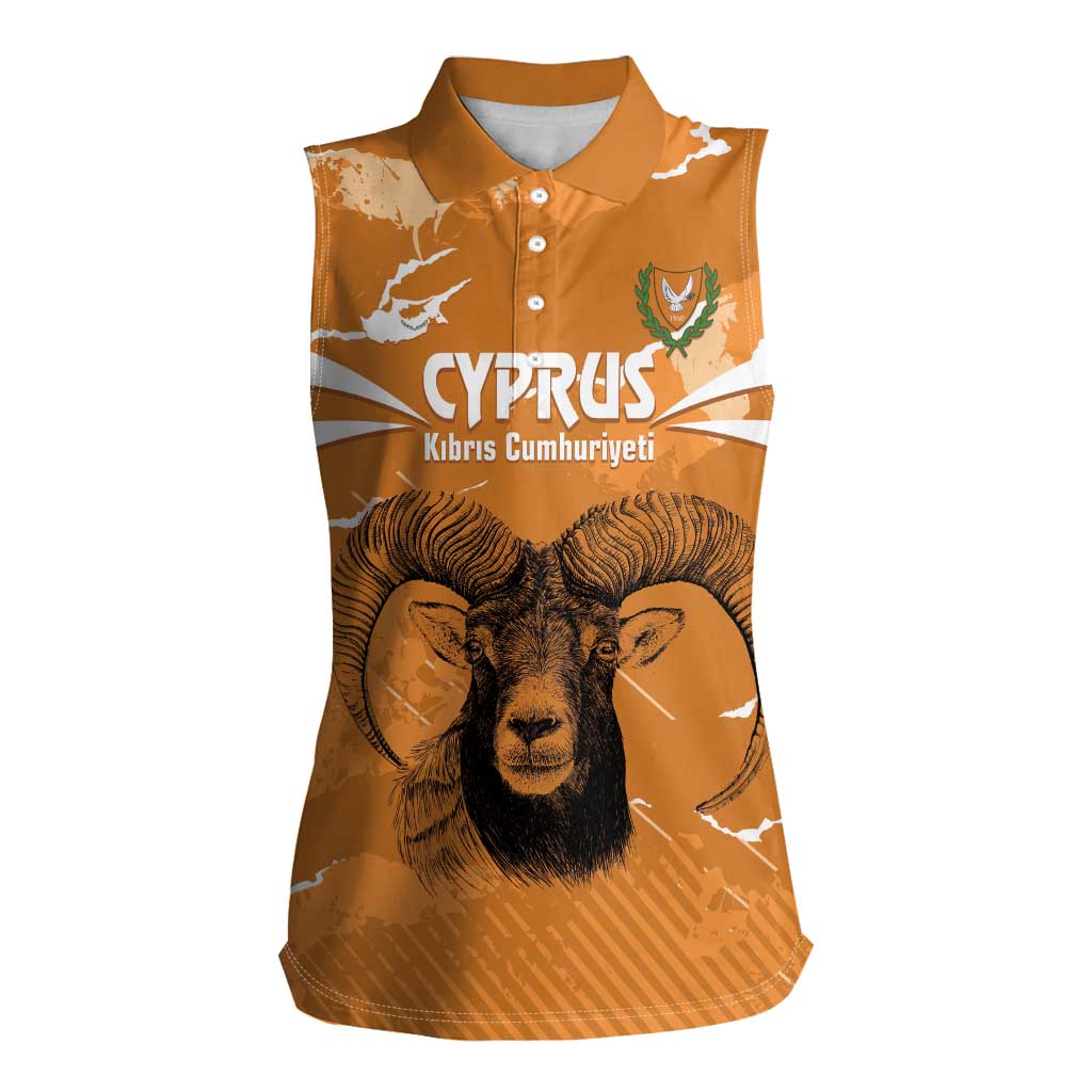 Persionalized Cyprus Independence Day Women Sleeveless Polo Shirt Kbrs Cumhuriyeti Grunge Vibes - Wonder Print Shop