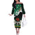 Nigeria Independence Day Off The Shoulder Long Sleeve Dress Happy 64 Years Of Anniversary African Pattern - Wonder Print Shop