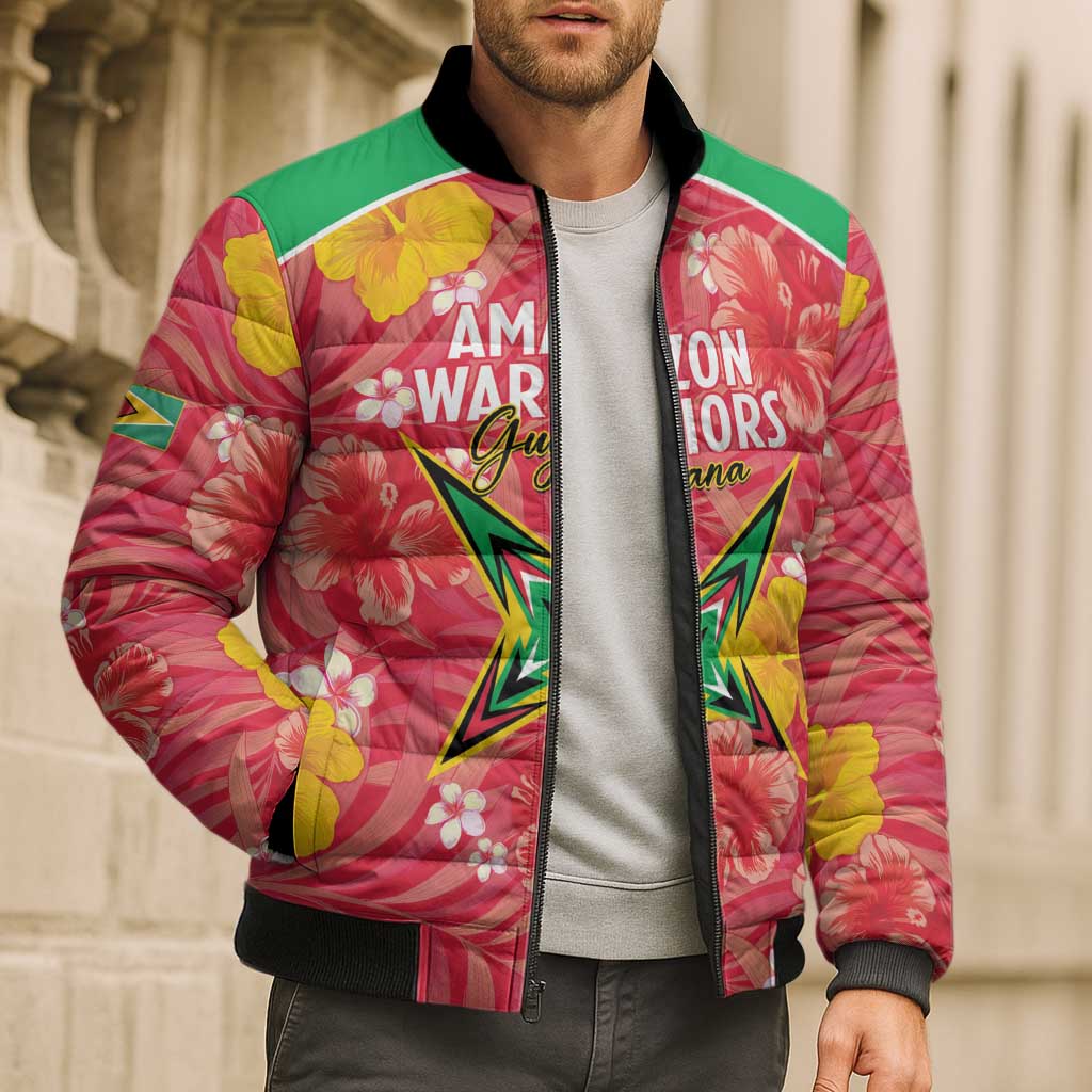 Custom Guyana Cricket Bomber Puffer Jacket 2025 Go Amazon Warriors Tropical Style - Wonder Print Shop