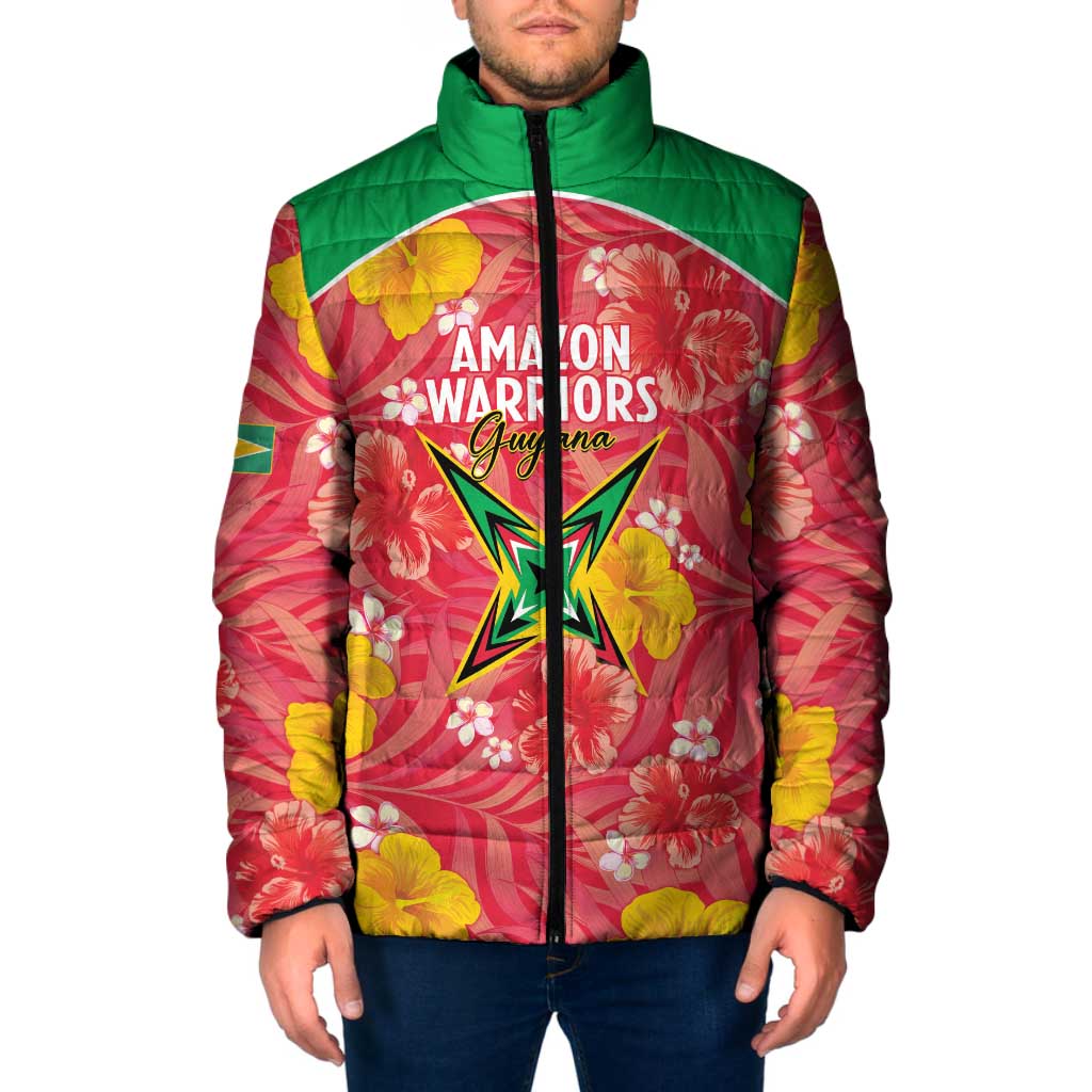 Custom Guyana Cricket Padded Jacket 2025 Go Amazon Warriors Tropical Style - Wonder Print Shop