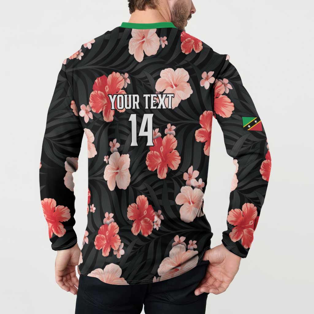 Custom Saint Kitts and Nevis Cricket Button Sweatshirt 2025 Go Patriots Tropical Style - Wonder Print Shop
