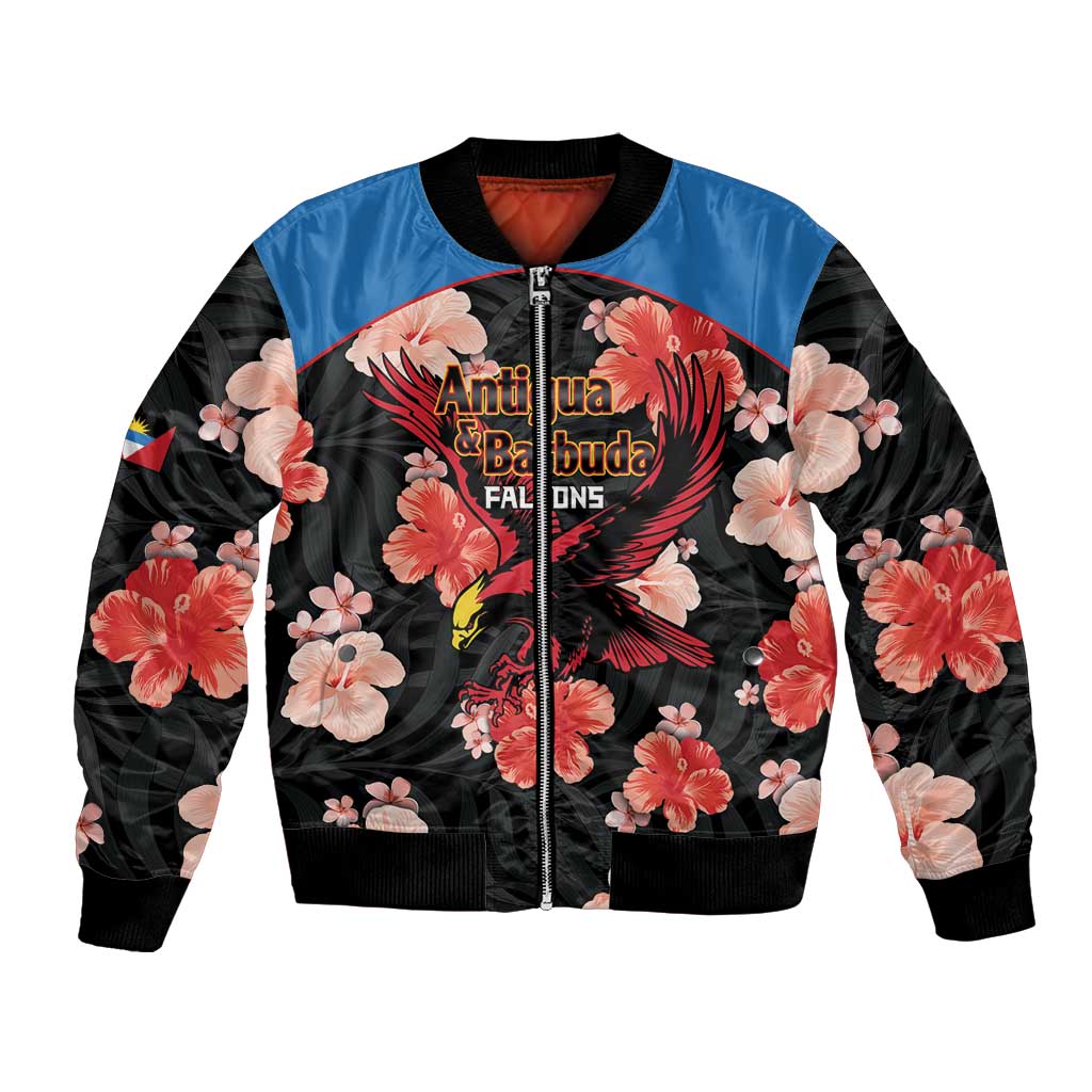 Custom Antigua and Barbuda Cricket Bomber Jacket 2025 Go Falcons Tropical Style - Wonder Print Shop