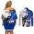 Custom Fiji And Samoa Rugby Couples Matching Off Shoulder Short Dress and Long Sleeve Button Shirts 2023 World Cup Samoan Mix Tapa Pattern - Wonder Print Shop