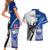 Custom Fiji And Samoa Rugby Couples Matching Short Sleeve Bodycon Dress and Hawaiian Shirt 2023 World Cup Samoan Mix Tapa Pattern - Wonder Print Shop