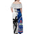 Custom Fiji And Samoa Rugby Off Shoulder Maxi Dress 2023 World Cup Samoan Mix Tapa Pattern - Wonder Print Shop