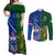 Samoa And Ireland Rugby Couples Matching Off Shoulder Maxi Dress and Long Sleeve Button Shirts 2023 World Cup Manu Samoa With Shamrocks - Wonder Print Shop