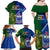 Samoa And Ireland Rugby Family Matching Off Shoulder Maxi Dress and Hawaiian Shirt 2023 World Cup Manu Samoa With Shamrocks - Wonder Print Shop