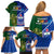 Samoa And Ireland Rugby Family Matching Off Shoulder Short Dress and Hawaiian Shirt 2023 World Cup Manu Samoa With Shamrocks - Wonder Print Shop