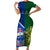 Samoa And Ireland Rugby Family Matching Short Sleeve Bodycon Dress and Hawaiian Shirt 2023 World Cup Manu Samoa With Shamrocks - Wonder Print Shop