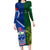 Samoa And Ireland Rugby Long Sleeve Bodycon Dress 2023 World Cup Manu Samoa With Shamrocks - Wonder Print Shop