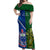 Samoa And Ireland Rugby Off Shoulder Maxi Dress 2023 World Cup Manu Samoa With Shamrocks - Wonder Print Shop