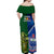 Samoa And Ireland Rugby Off Shoulder Maxi Dress 2023 World Cup Manu Samoa With Shamrocks - Wonder Print Shop