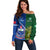 Samoa And Ireland Rugby Off Shoulder Sweater 2023 World Cup Manu Samoa With Shamrocks - Wonder Print Shop