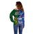 Samoa And Ireland Rugby Off Shoulder Sweater 2023 World Cup Manu Samoa With Shamrocks - Wonder Print Shop