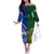 Samoa And Ireland Rugby Off The Shoulder Long Sleeve Dress 2023 World Cup Manu Samoa With Shamrocks - Wonder Print Shop