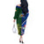 Samoa And Ireland Rugby Off The Shoulder Long Sleeve Dress 2023 World Cup Manu Samoa With Shamrocks - Wonder Print Shop