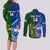 Custom Samoa And Ireland Rugby Couples Matching Long Sleeve Bodycon Dress and Long Sleeve Button Shirts 2023 World Cup Manu Samoa With Shamrocks - Wonder Print Shop