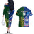 Custom Samoa And Ireland Rugby Couples Matching Off The Shoulder Long Sleeve Dress and Hawaiian Shirt 2023 World Cup Manu Samoa With Shamrocks - Wonder Print Shop